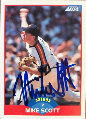 Mike Scott Signed 1989 Score Baseball Card - Houston Astros