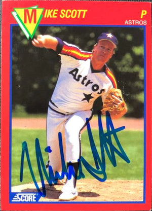 Mike Scott Signed 1989 Score Hottest 100 Players Baseball Card - Houston Astros