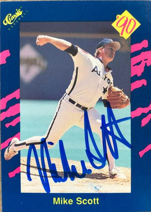 Mike Scott Signed 1990 Classic Blue Baseball Card - Houston Astros