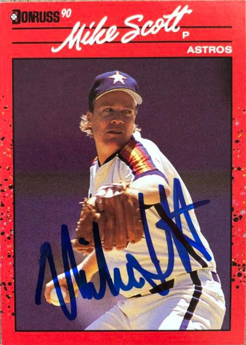 Mike Scott Signed 1990 Donruss Baseball Card - Houston Astros