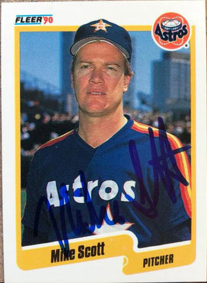 Mike Scott Signed 1990 Fleer Baseball Card - Houston Astros