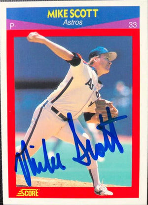 Mike Scott Signed 1990 Score 100 Superstars Baseball Card - Houston Astros