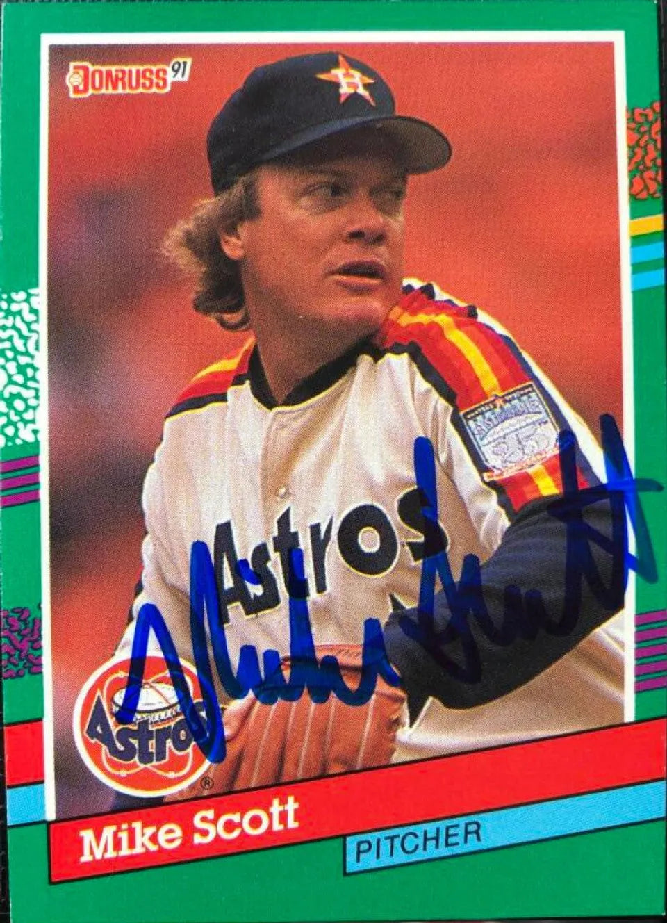 Mike Scott Signed 1991 Donruss Baseball Card - Houston Astros