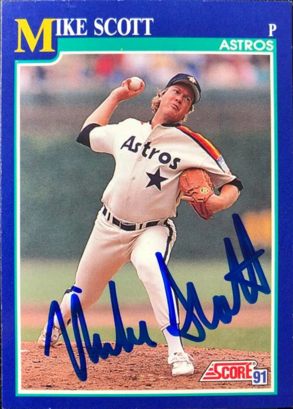 Mike Scott Signed 1991 Score Baseball Card - Houston Astros