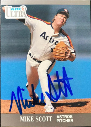 Mike Scott Signed 1991 Fleer Ultra Baseball Card - Houston Astros