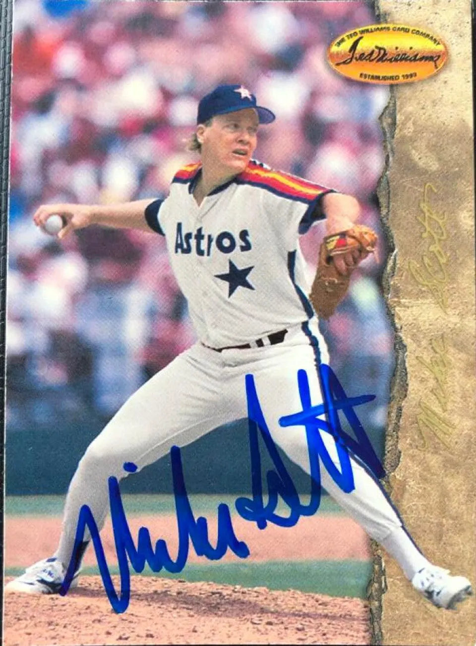 Mike Scott Signed 1994 Ted Williams Baseball Card - Houston Astros