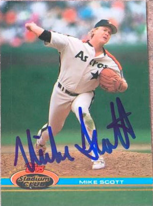 Mike Scott Signed 1991 Stadium Club Baseball Card - Houston Astros
