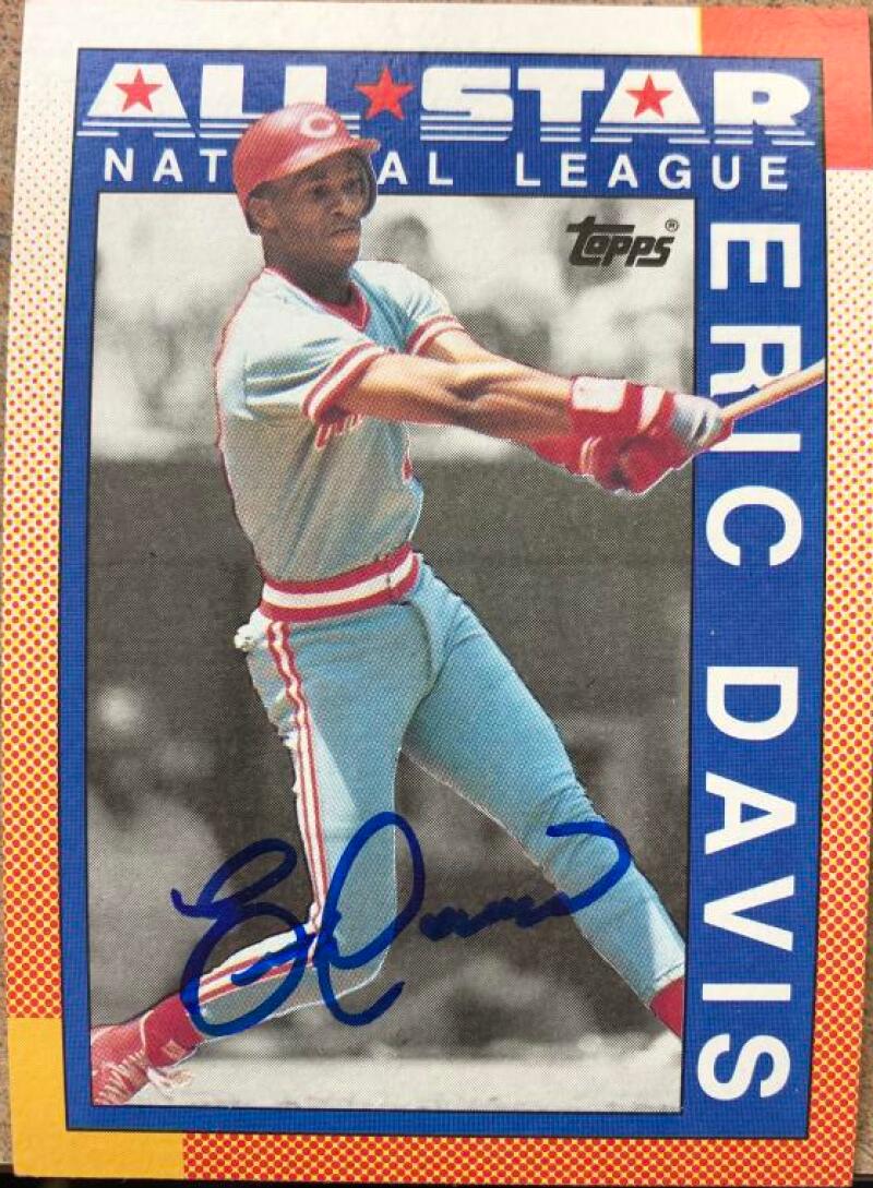 Eric Davis Signed 1990 Topps Baseball Card - Cincinnati Reds #402