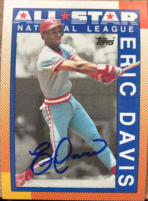 Eric Davis Signed 1990 Topps Baseball Card - Cincinnati Reds #402