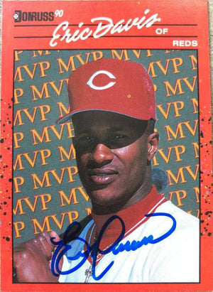 Eric Davis Signed 1990 Donruss Bonus MVP's Baseball Card - Cincinnati Reds #BC - 23