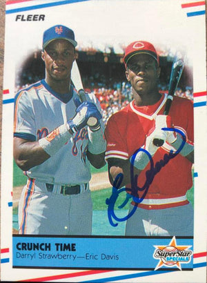 Eric Davis Signed 1988 Fleer Baseball Card - Cincinnati Reds #637