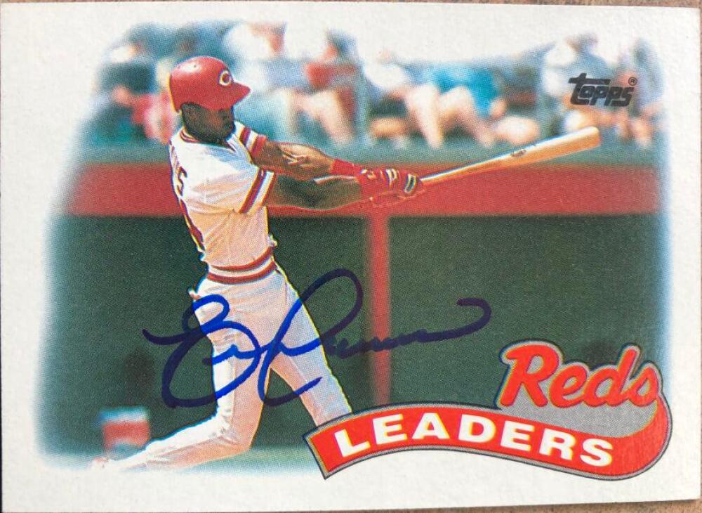 Eric Davis Signed 1989 Topps Baseball Card - Cincinnati Reds #111