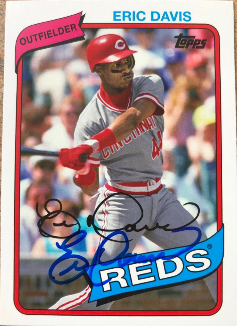 Eric Davis Signed 2014 Topps Archives Baseball Card - Cincinnati Reds #87