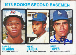 Davey Lopes Signed 1973 Topps Baseball Card - Los Angeles Dodgers