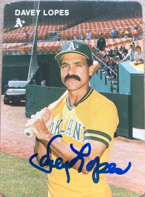 Davey Lopes Signed 1984 Mother's Cookies Baseball Card - Oakland A's