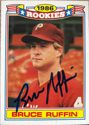 Bruce Ruffin Signed 1987 Topps Glossy Rookies Baseball Card - Philadelphia Phillies
