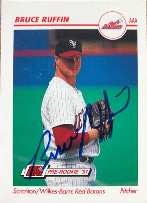 Bruce Ruffin Autographed 1991 Line Drive AAA Baseball Card - Philadelphia Phillies #494