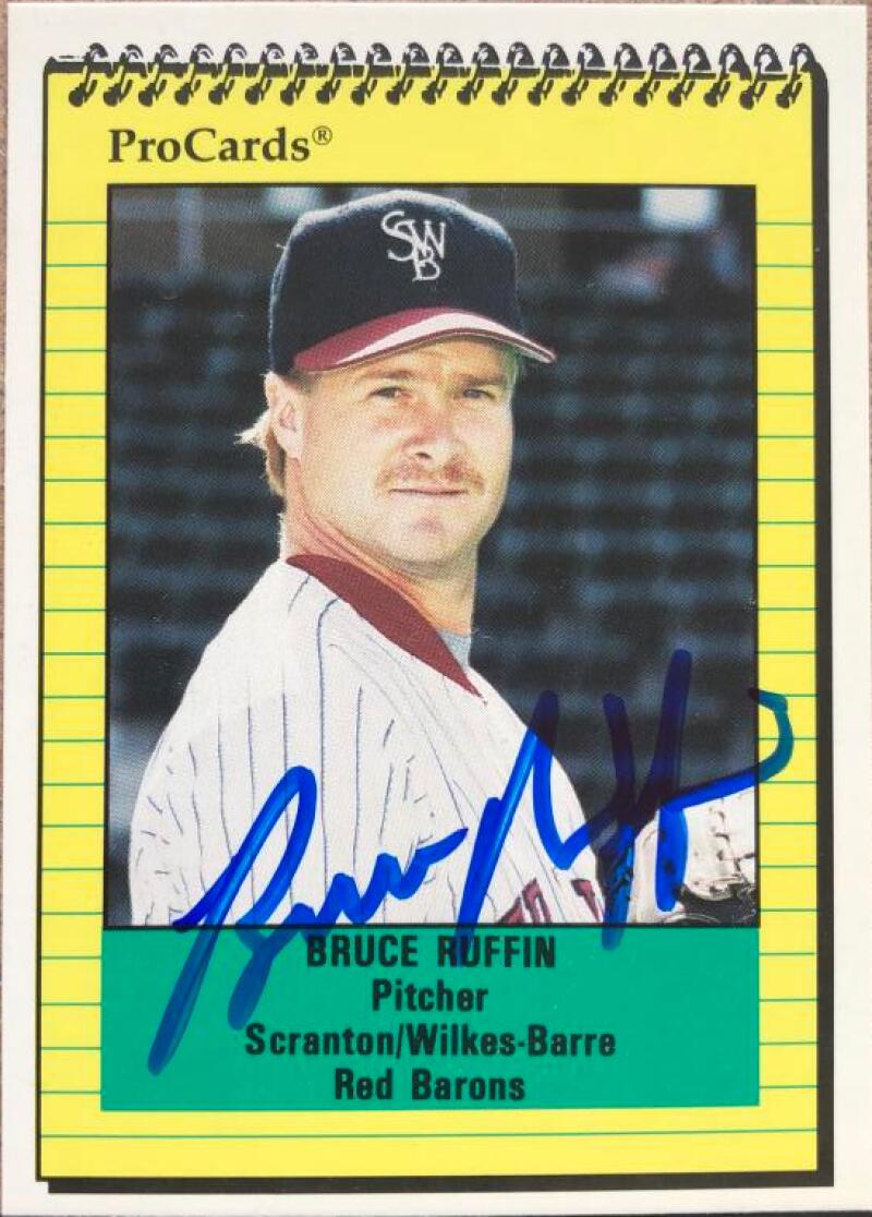 Bruce Ruffin Autographed 1991 Pro Cards Baseball Card - Philadelphia Phillies #2537