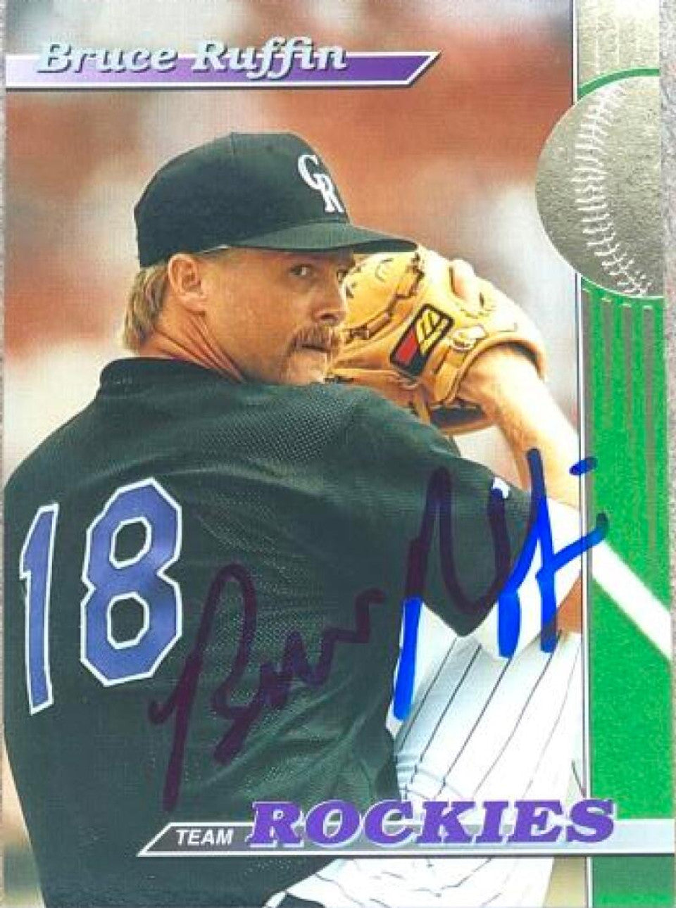 ブルース・ラフィン直筆サイン入り1993年スタジアムクラブ・コロラド・ロッキーズ・ベースボールカード - コロラド・ロッキーズ #15