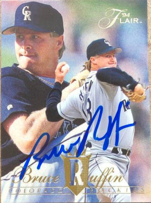 ブルース・ラフィン直筆サイン入り1994年フレアベースボールカード - コロラド・ロッキーズ #158