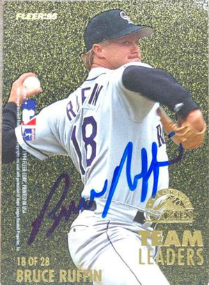 ブルース・ラフィン直筆サイン入り1995年フリール・チームリーダーズ・ベースボールカード - コロラド・ロッキーズ #18