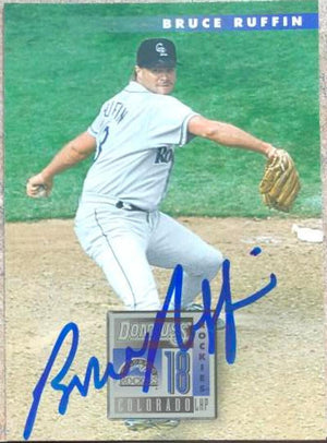 ブルース・ラフィン直筆サイン入り1996年ドンルースベースボールカード - コロラド・ロッキーズ #367