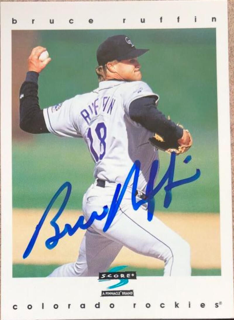 Bruce Ruffin Autographed 1997 Score Baseball Card - Colorado Rockies #332