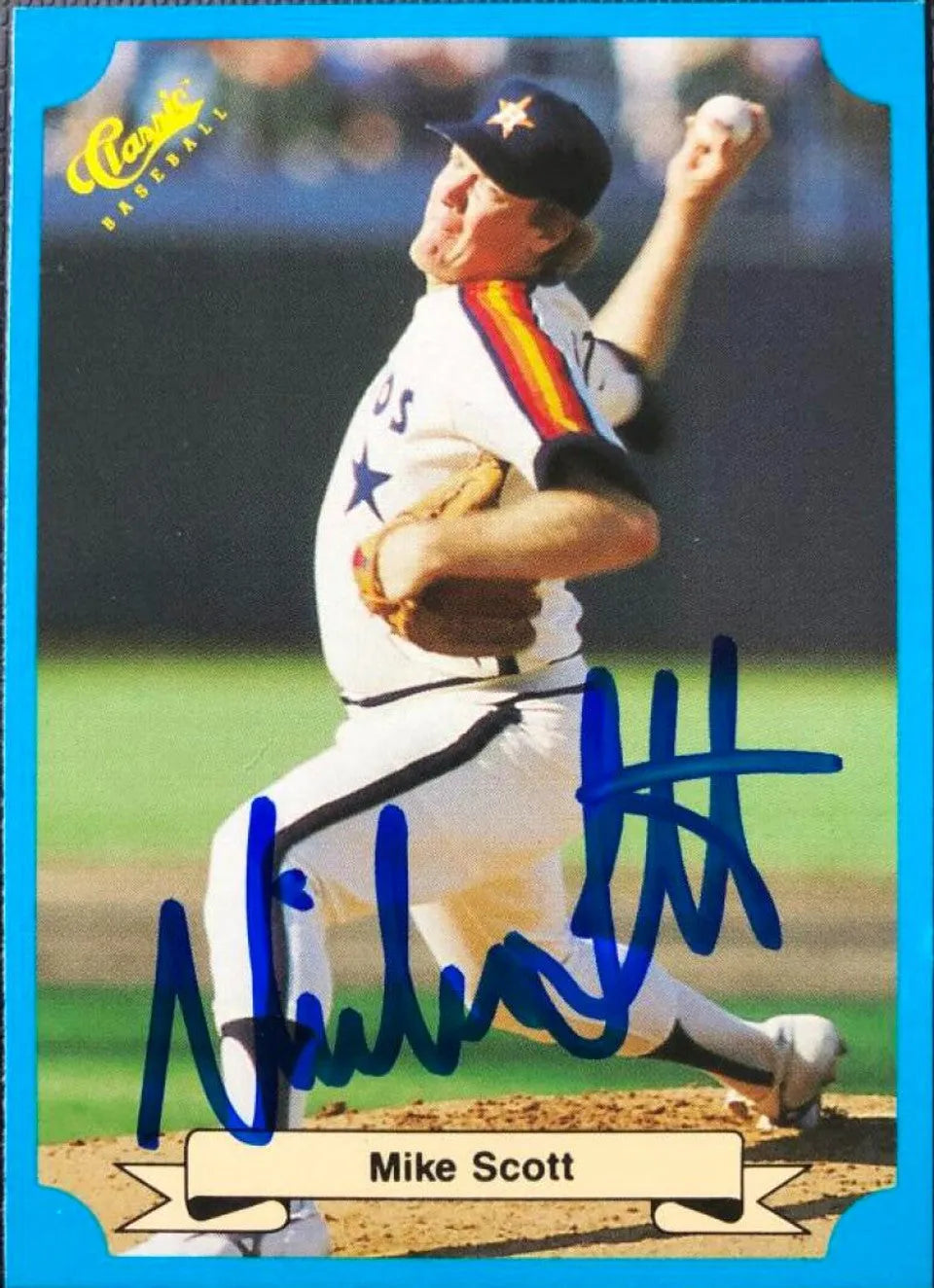 Mike Scott Signed 1988 Classic Blue Baseball Card - Houston Astros