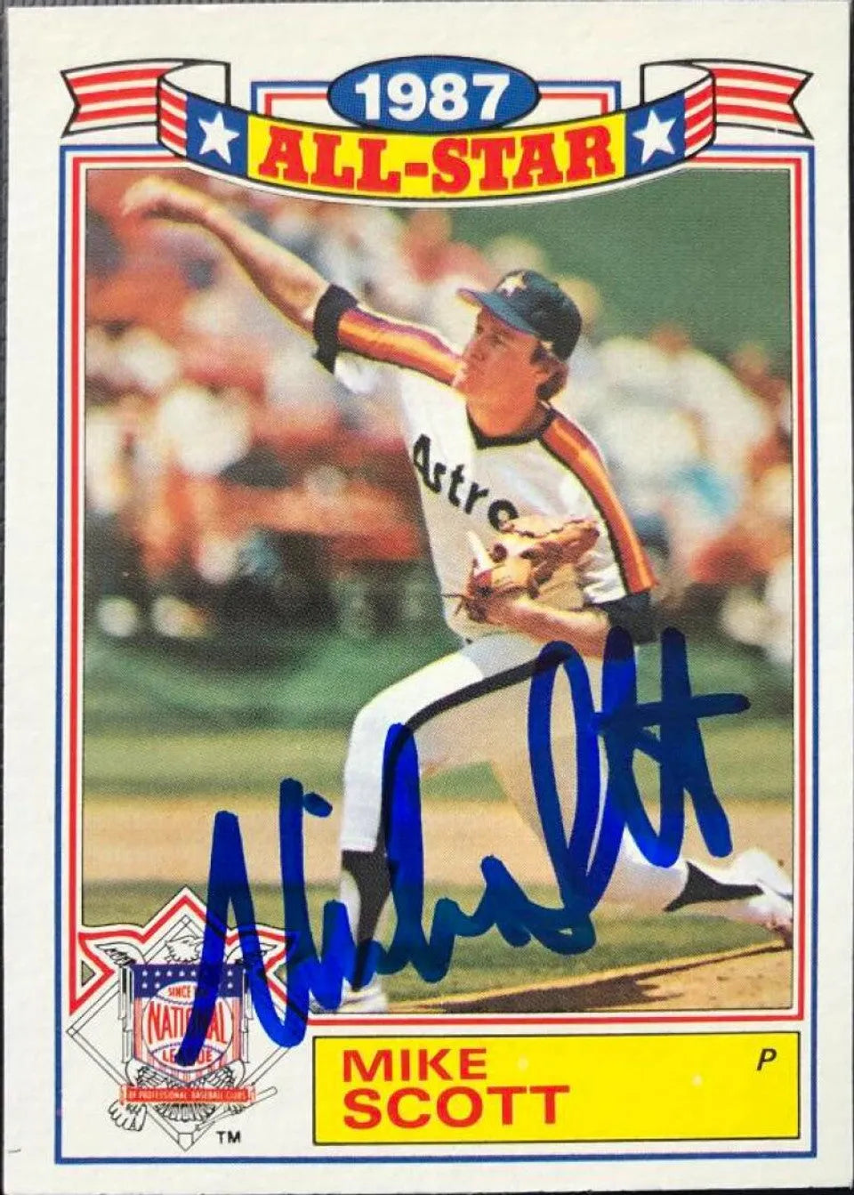 Mike Scott Signed 1988 Topps All-Star Glossy Baseball Card - Houston Astros