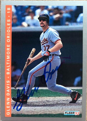 Glenn Davis Signed 1993 Fleer Baseball Card - Baltimore Orioles