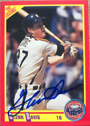 Glenn Davis Signed 1990 Score Baseball Card - Houston Astros