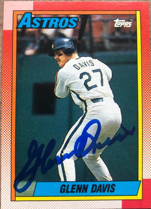 グレン・デイビス サイン入り 1990 Topps ベースボールカード - ヒューストン・アストロズ