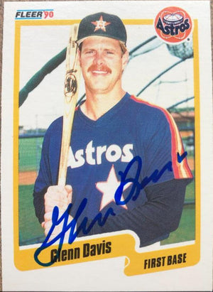 Glenn Davis Signed 1990 Fleer Baseball Card - Houston Astros