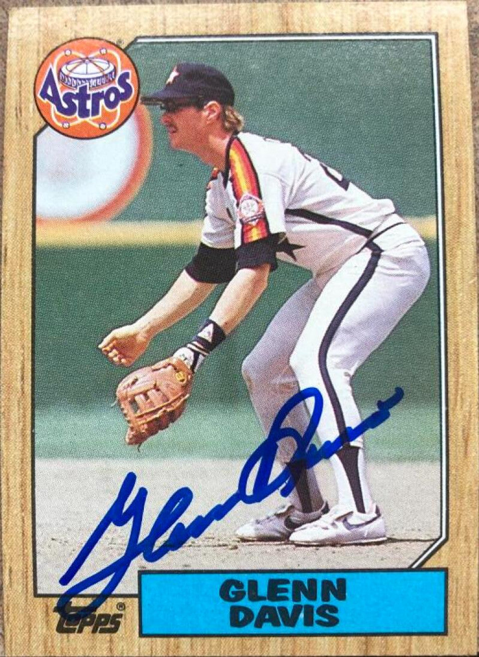 グレン・デイビス サイン入り 1987 Topps ベースボールカード - ヒューストン・アストロズ
