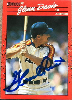 Glenn Davis Signed 1990 Donruss Baseball Card - Houston Astros