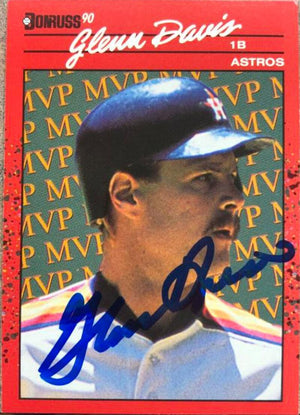 Glenn Davis Signed 1990 Donruss Bonus MVPs Baseball Card - Houston Astros