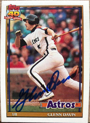 グレン・デイビス サイン入り 1991 Topps ベースボールカード - ヒューストン・アストロズ