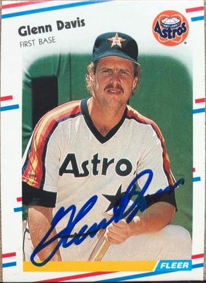 Glenn Davis Signed 1988 Fleer Baseball Card - Houston Astros