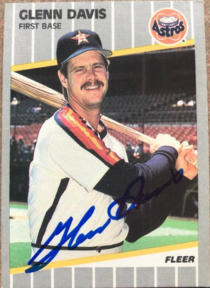 Glenn Davis Signed 1989 Fleer Baseball Card - Houston Astros