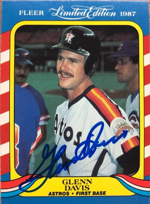 グレン・デイビス サイン入り 1987 Fleer 限定版ベースボールカード - ヒューストン・アストロズ