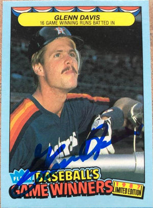 Glenn Davis Signed 1987 Fleer Game Winners Baseball Card - Houston Astros