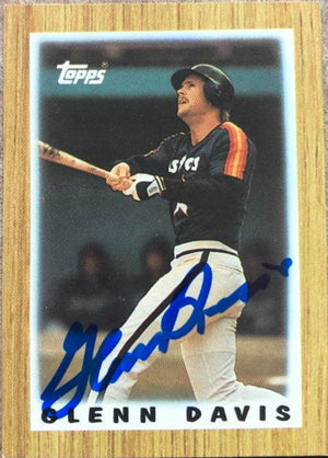Glenn Davis Signed 1987 Topps Major League Leader Mini Baseball Card - Houston Astros