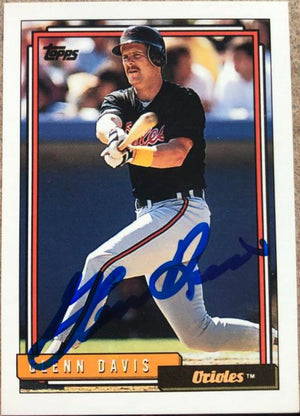 Glenn Davis Signed 1992 Topps Baseball Card - Baltimore Orioles