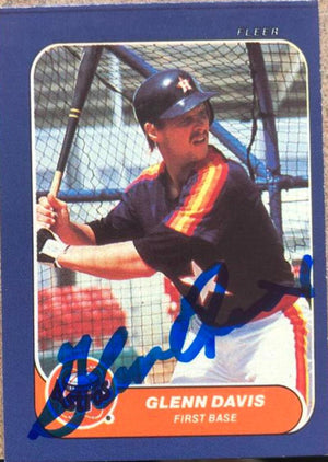 Glenn Davis Signed 1986 Fleer Mini Baseball Card - Houston Astros