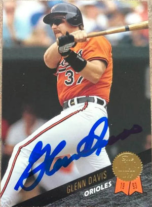 Glenn Davis Signed 1993 Leaf Baseball Card - Baltimore Orioles