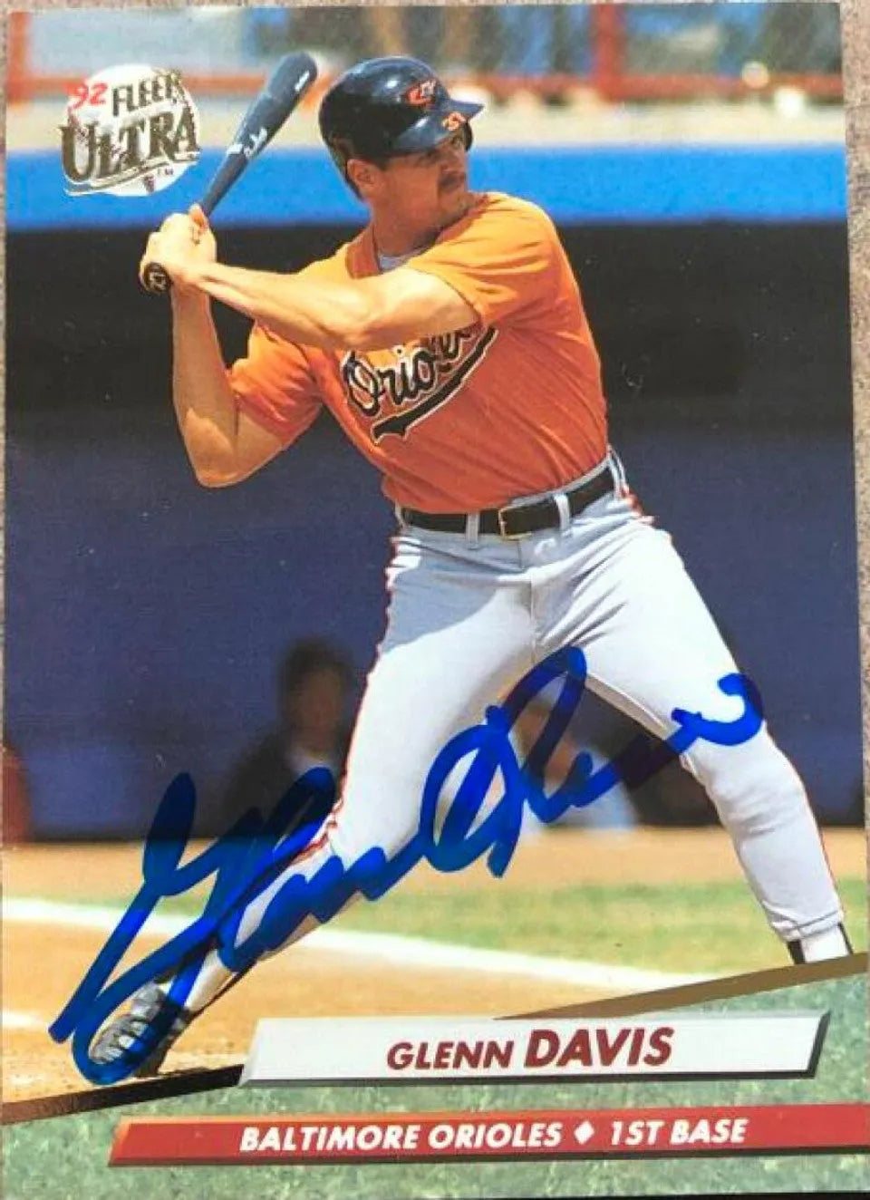 Glenn Davis Signed 1992 Fleer Ultra Baseball Card - Baltimore Orioles