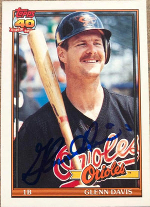 Glenn Davis Signed 1991 Topps Traded Tiffany Baseball Card - Baltimore Orioles