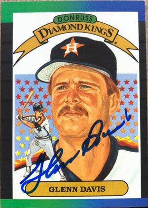 Glenn Davis Signed 1989 Donruss Diamond Kings Baseball Card - Houston Astros