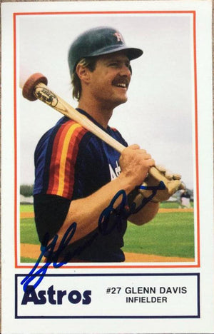 Glenn Davis Signed 1987 Houston Police Baseball Card - Houston Astros