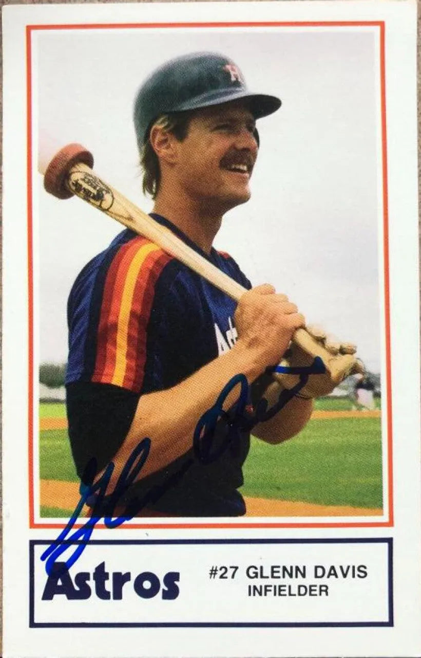 Glenn Davis Signed 1987 Houston Police Baseball Card - Houston Astros